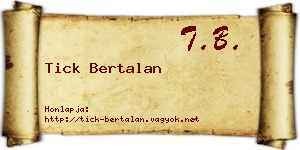 Tick Bertalan névjegykártya